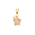 14K Two Tone Goldone CZ 15 Years Pendant / Half Set