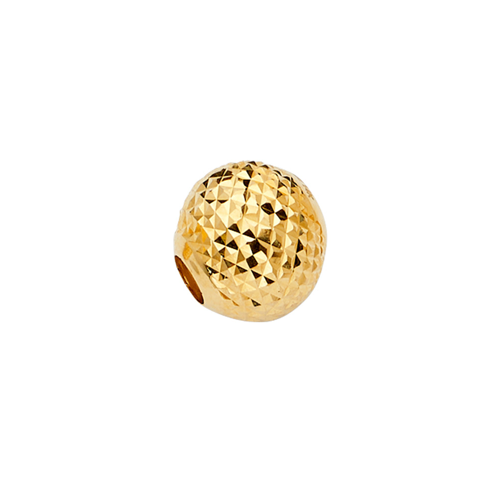 14K Yellow Gold Diamond Cut Round Slider For Mix & Match Bracelet
