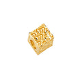 14K Yellow Gold Filigree Dice Slider For Mix & Match Bracelet