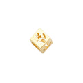 14K Yellow Gold Anchor Dice Slider For Mix & Match Bracelet