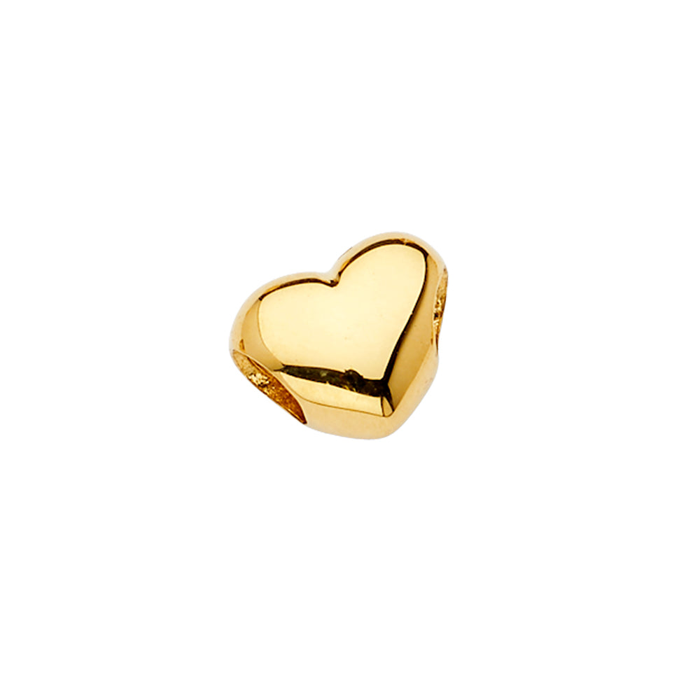 14K Yellow Gold Heart Slider For Mix & Match Bracelet
