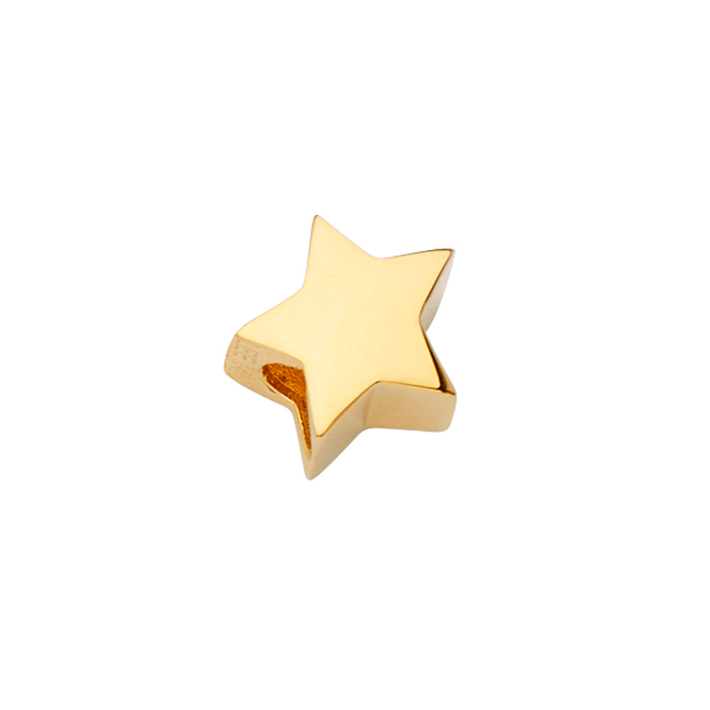 14K Yellow Gold Star Slider For Mix & Match Bracelet