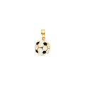14K Yellow Gold 11 mm Enamel Soccer Ball (Traditonal)