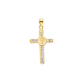 14K Yellow Gold CZ San Benito Cross