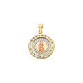 14K Yellow White Rose Gold CZ Round Nuestra Boda Pt W/Guadalue
