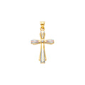 14K Yellow White Rose Gold Hollow Fancy Cross