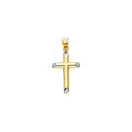 14K Two Tone Gold Hollow Fancy Cross