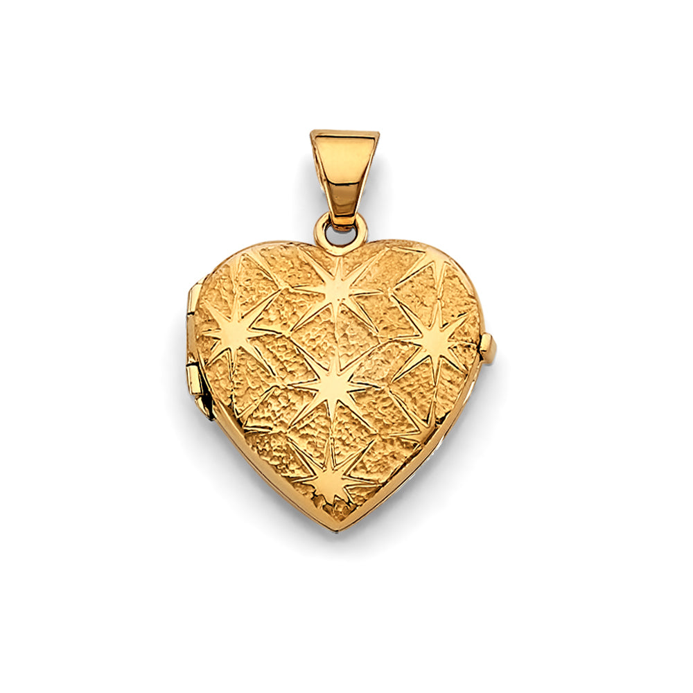 14K Yellow Gold Heart Locket Pendant