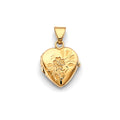 14K Yellow Gold Heart Locket Pendant