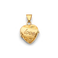 14K Yellow Gold Heart Locket Pendant