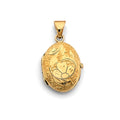 14K Yellow Gold Oval Locket Pendant