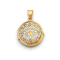 14K Yellow Gold Round Locket Pendant
