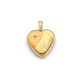 14K Yellow Gold Heart Mom Locket Pendant W/Dia