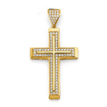 14K Yellow Gold CZ Cross Pendant