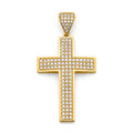 14K Yellow Gold CZ Cross Pendant