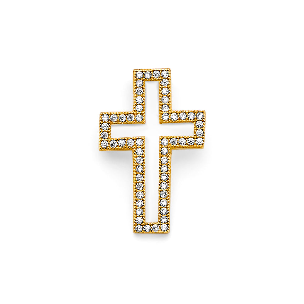 14K Yellow Gold Open Cross Pendant