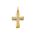 14K Yellow Gold CZ Cross Pendant
