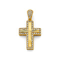 14K Yellow Gold CZ Cross Pendant
