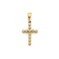 14K Yellow Gold CZ Cross Pendant