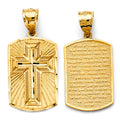 14K Yellow Gold Lord'S Prayer In Spanish Pendant
