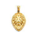 14K Yellow Gold Lion Face Pendant