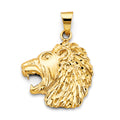 14K Yellow Gold Lion Face Pendant