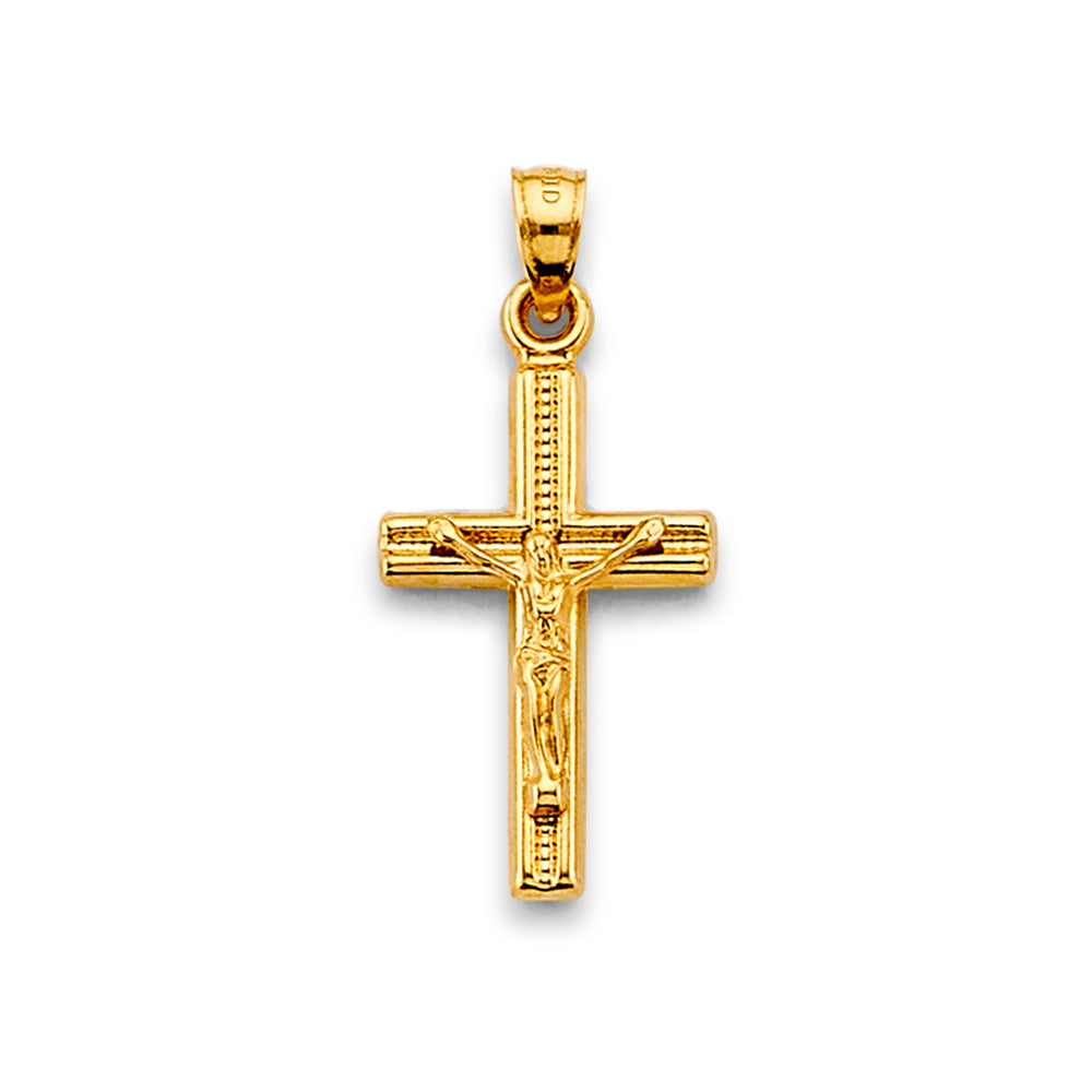 14K Yellow Gold Crucifix Cross Pendant
