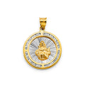 14K Two Tone Gold CZ Rnd Santo Nino De Atocha Pendant