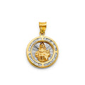 14K Two Tone Gold CZ Rnd Santo Nino De Atocha Pendant