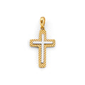 14K Two Tone Gold Cross Pendant