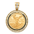 14K Yellow Gold Greek Frame W/ Coin (50 Pesos)