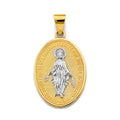 14K Two Tone Gold Virgin Mary Medal