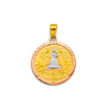 14K Yellow White Rose Gold Caridad Del Cobre Medal