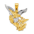 14K Two Tone Gold Saint Michael Pendant