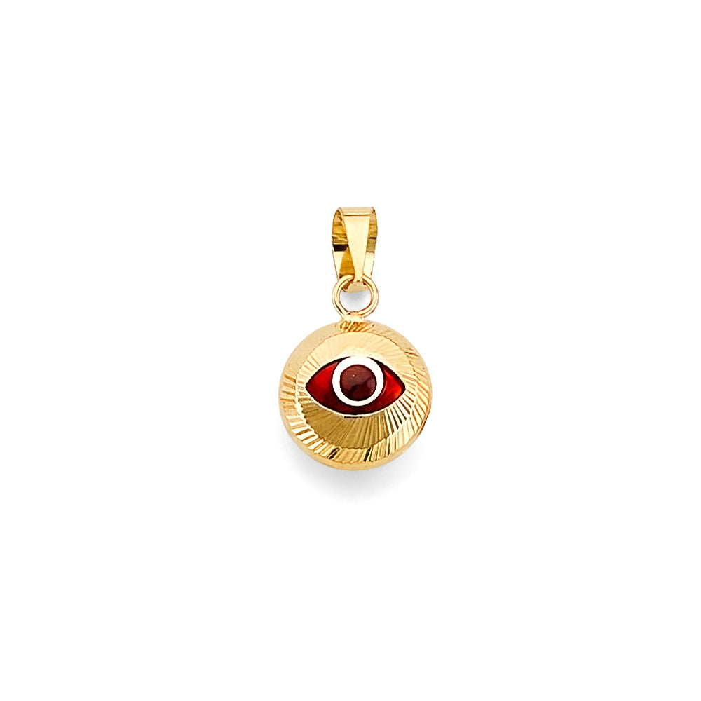 14K Yellow Gold Evil Eye Pendant