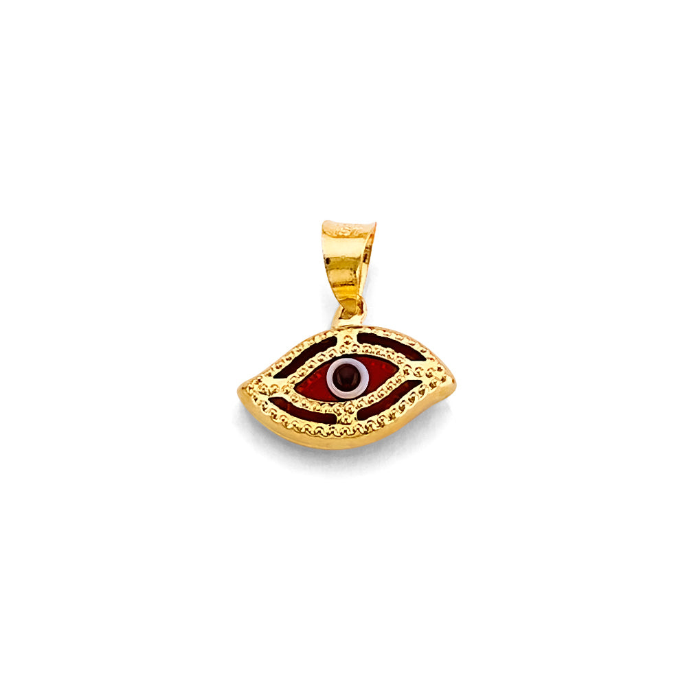 14K Yellow Gold Evil Eye Pendant