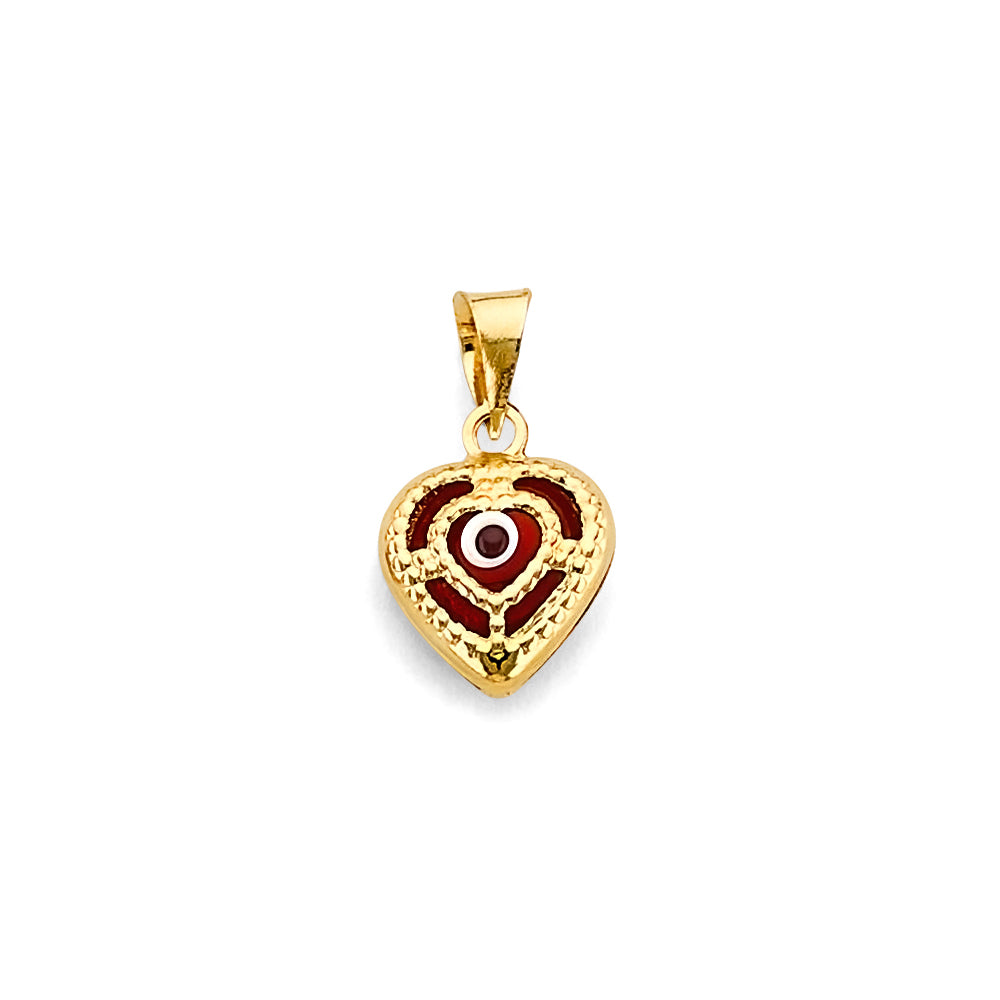 14K Yellow Gold Evil Eye Pendant