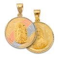 14K Yellow White Rose Gold Religious Stamp Pendant