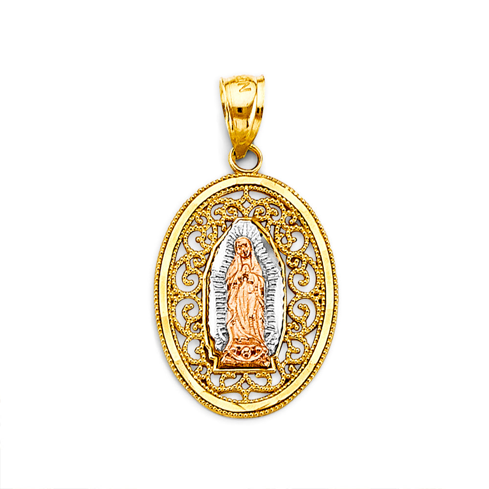 14K Yellow White Rose Gold Guadalupe Pendant