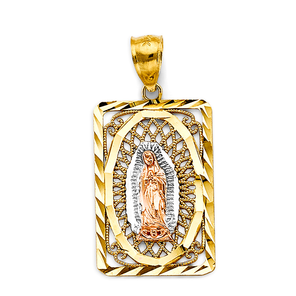 14K Yellow White Rose Gold Guadalupe Pendant