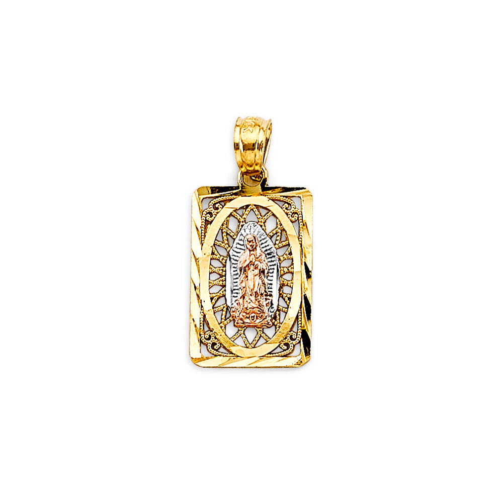 14K Yellow White Rose Gold Guadalupe Pendant