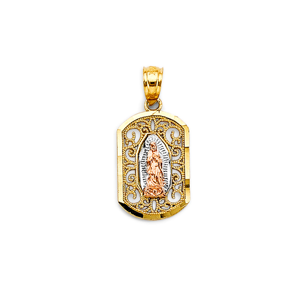 14K Yellow White Rose Gold Guadalupe Pendant
