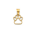 14K Yellow Gold Dog Paw Pendant