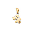 14K Yellow Gold CZ Puzzle Pendant