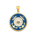 14K Yellow Gold Us Coast Guard Double Sided Pendant