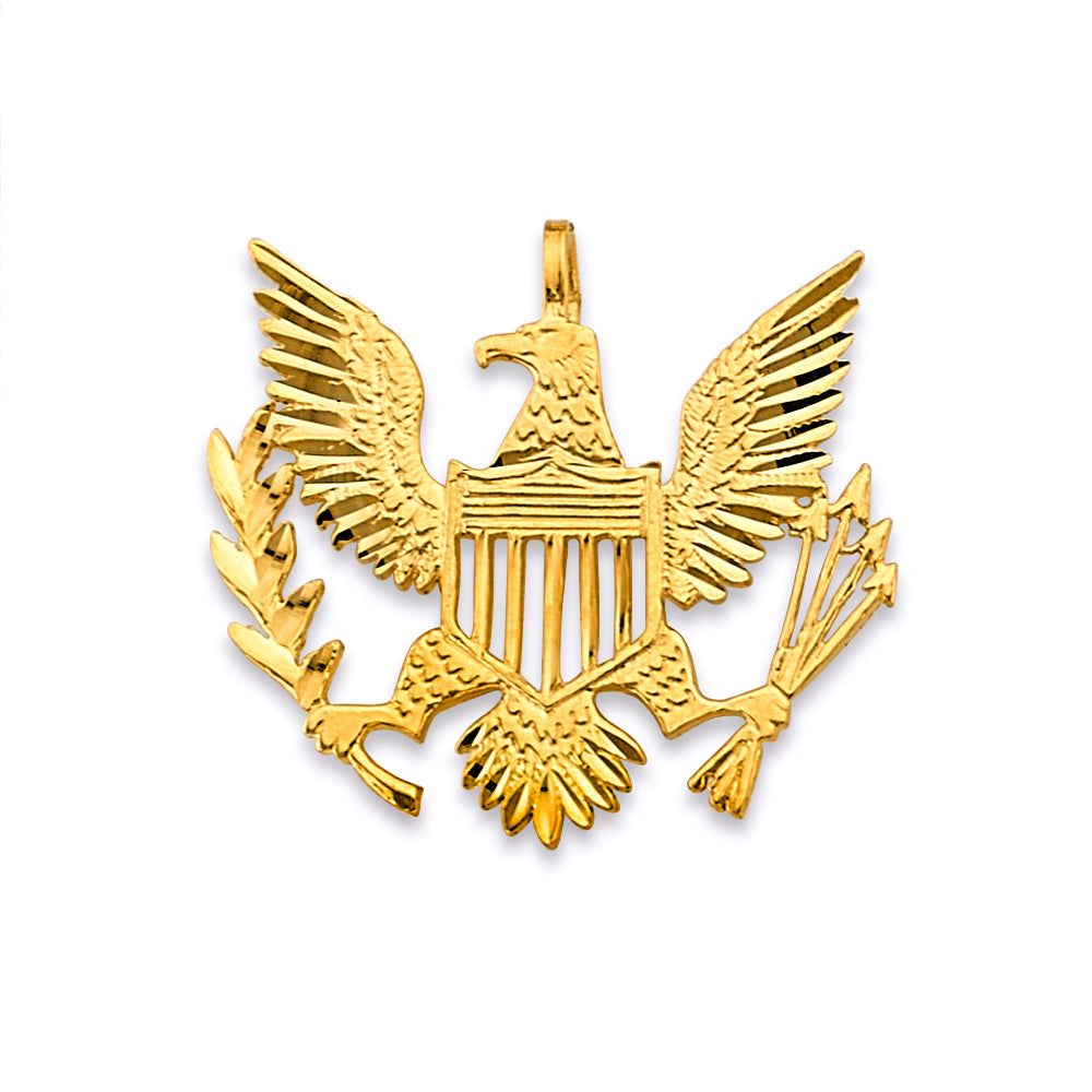 14K Yellow Gold Usa Logo Pendant
