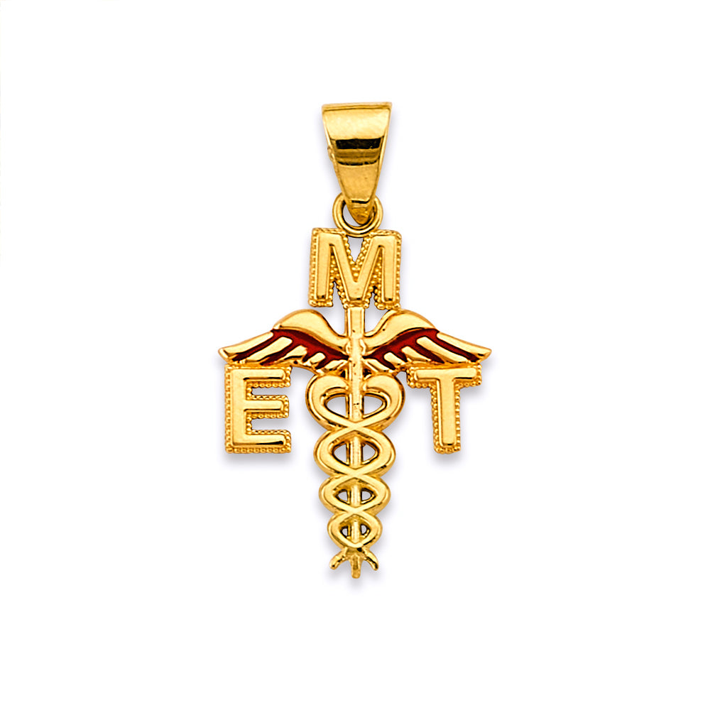 14K Yellow Gold Emt Symbol Pendant