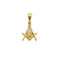 14K Yellow Gold Masonic Symbol Pendant