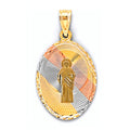 14K Yellow White Rose Gold Stamp St.Jude Thaddeus Pendant