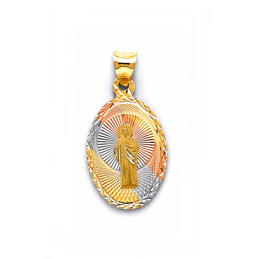 14K Yellow White Rose Gold Stamp St.Jude Thaddeus Pendant